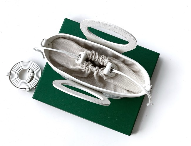 Goyard Calfskin Leather Tote Bag PM 00249 white