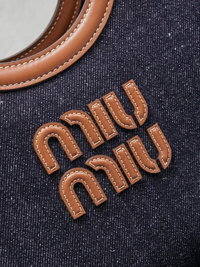MIU MIU Leather Shoulder Bags 5GB288 Denim blue