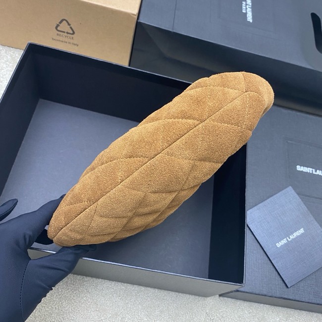 Saint Laurent ICARINO in plunged suede 851689 CARAMEL COGNAC