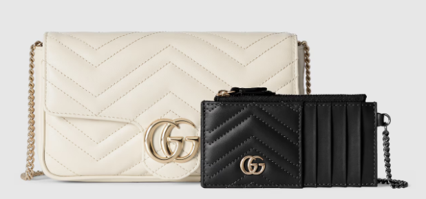 Gucci GG Marmont small shoulder bag 751526 Variation white leather