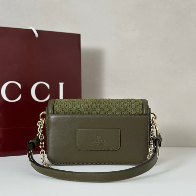 Gucci GG Marmont small suede shoulder bag 826761 green