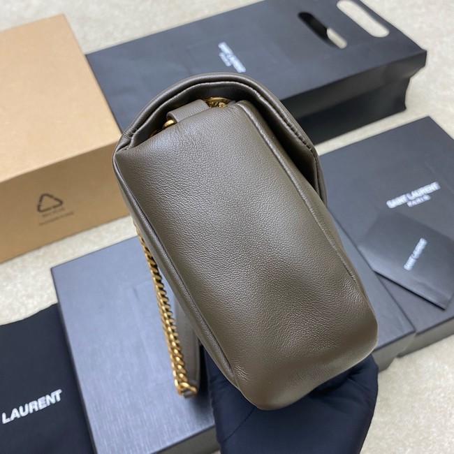 Saint Laurent CALYPSO small in plunged lambskin 734153 STRONG MOSS