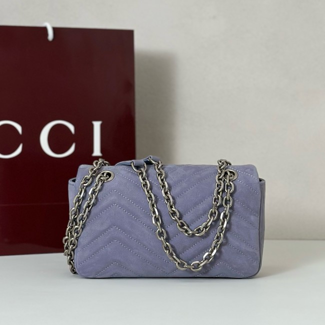 Gucci GG Marmont small shoulder bag 837280 Variation dusty blue suede