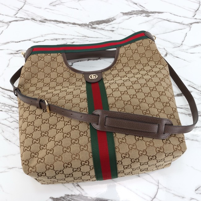 Gucci Giglio small tote bag 865452 beige and brown GG canvas