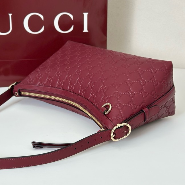 Gucci GG Emblem medium shoulder bag 847449 Rosso Ancora red