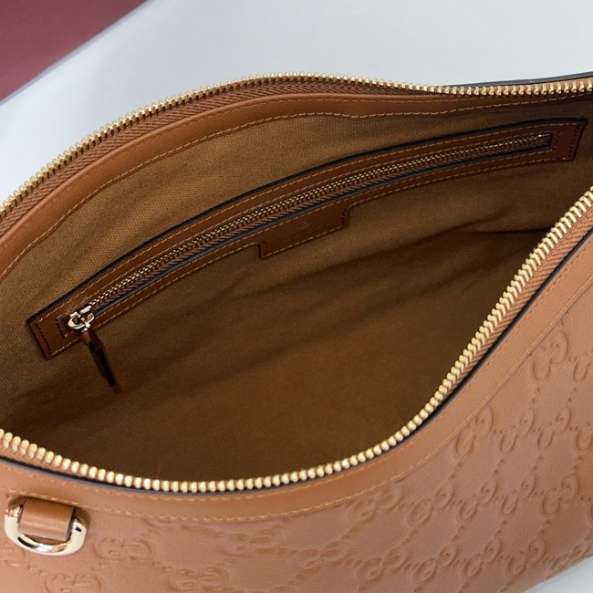 Gucci GG Emblem medium shoulder bag 847449 brown