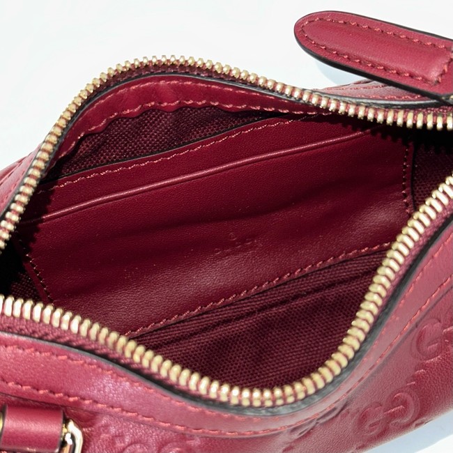 Gucci GG Emblem mini shoulder bag 847091 Rosso Ancora red