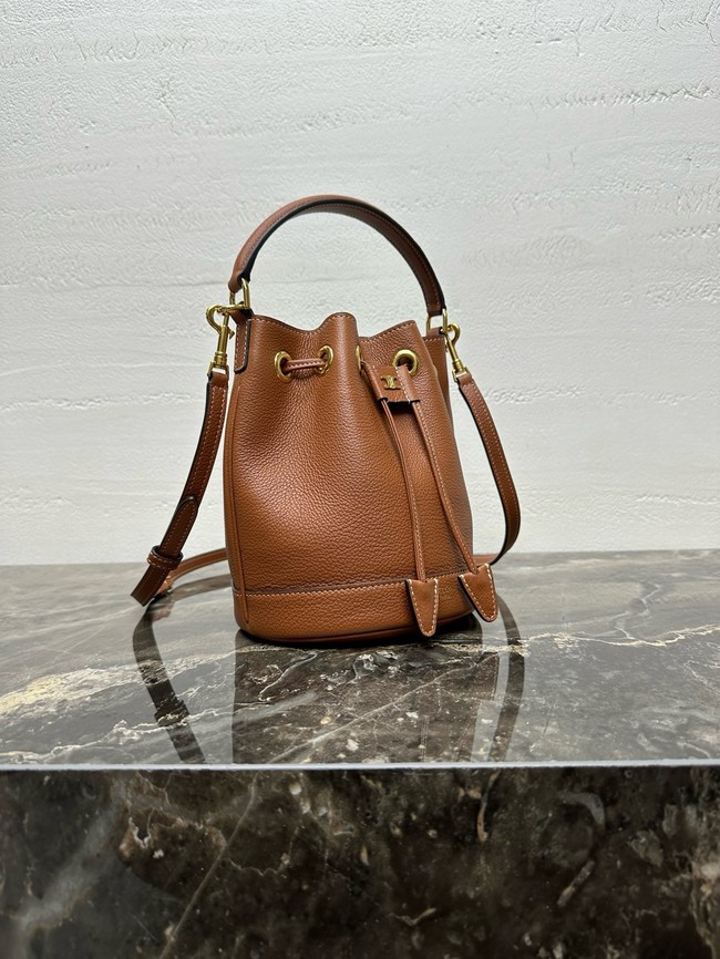 Celine TEEN CLARA BAG IN SUPPLE GRAINED CALFSKIN 121673 tan