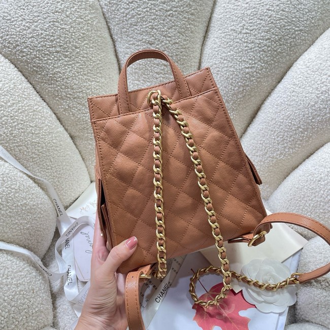 CHANEL 25 Medium Backpack AS5600 brown