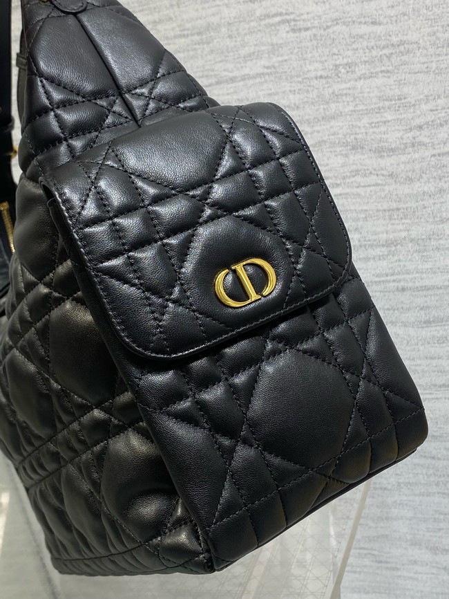 Dior Medium D-Dream Bag Macrocannage Lambskin M6323UU black