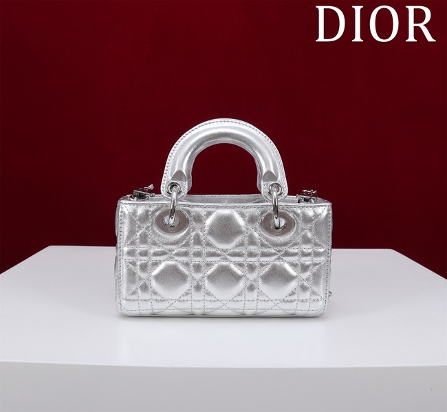 Dior Lady D-Joy Micro Bag Cannage Lambskin S0910O Silver