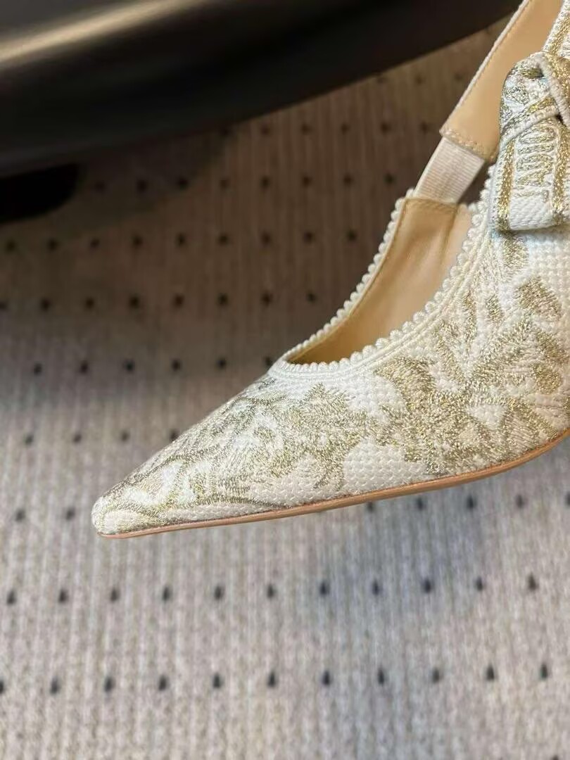 JAdior Slingback Pump Cotton Embroidered KCV367DLN-6 JAdior Slingback Pump Cotton Embroidered KCV367DLN-6