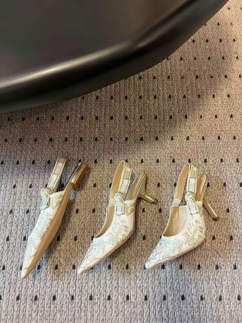 JAdior Slingback Pump Cotton Embroidered KCV367DLN-6 JAdior Slingback Pump Cotton Embroidered KCV367DLN-6