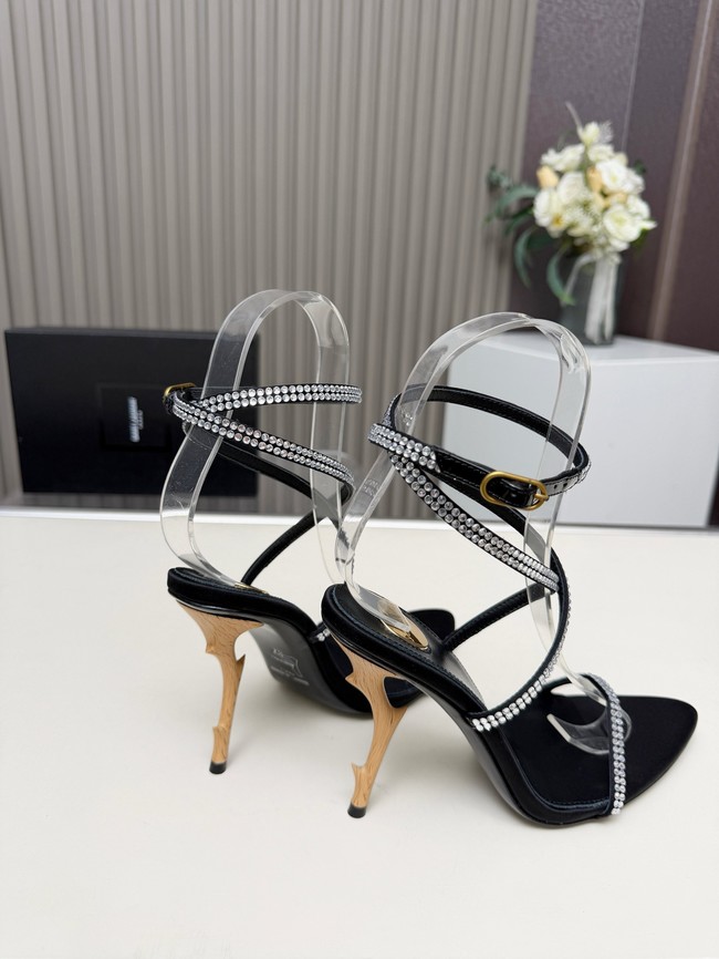 Saint Laurent sandals in Calfskin & and rhinestones 27109-8