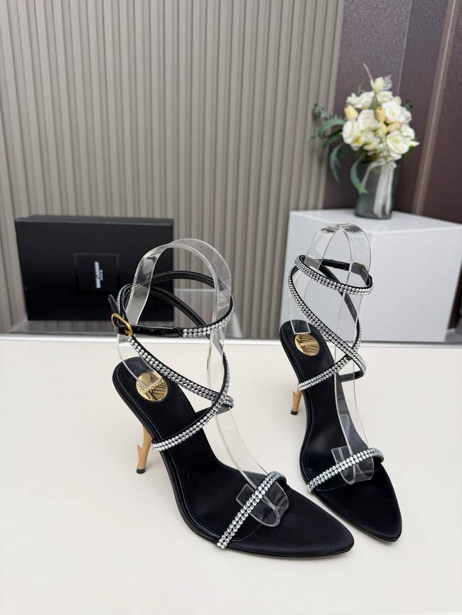 Saint Laurent sandals in Calfskin & and rhinestones 27109-8