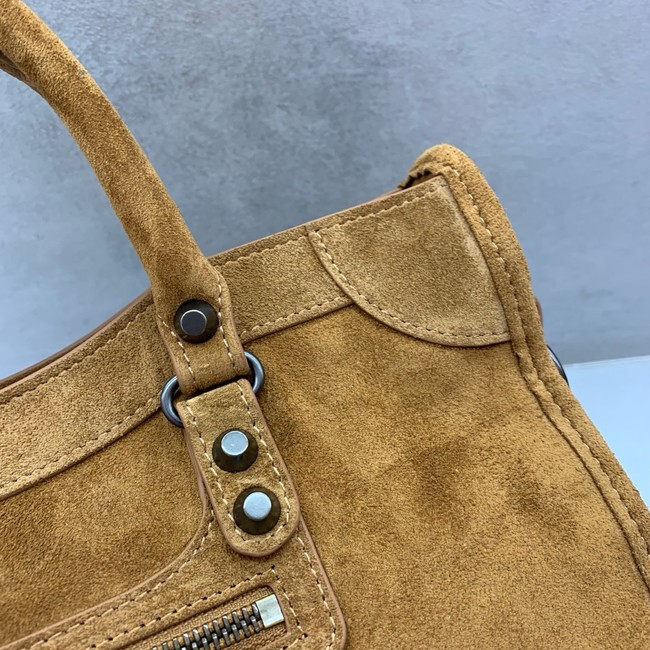 Balenciaga Le City small suede tote bag 230582 camel