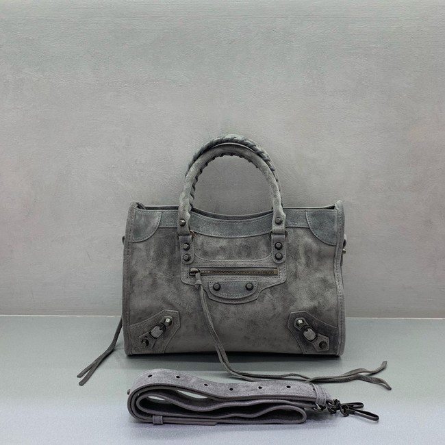 Balenciaga Le City small suede tote bag 230582 grey