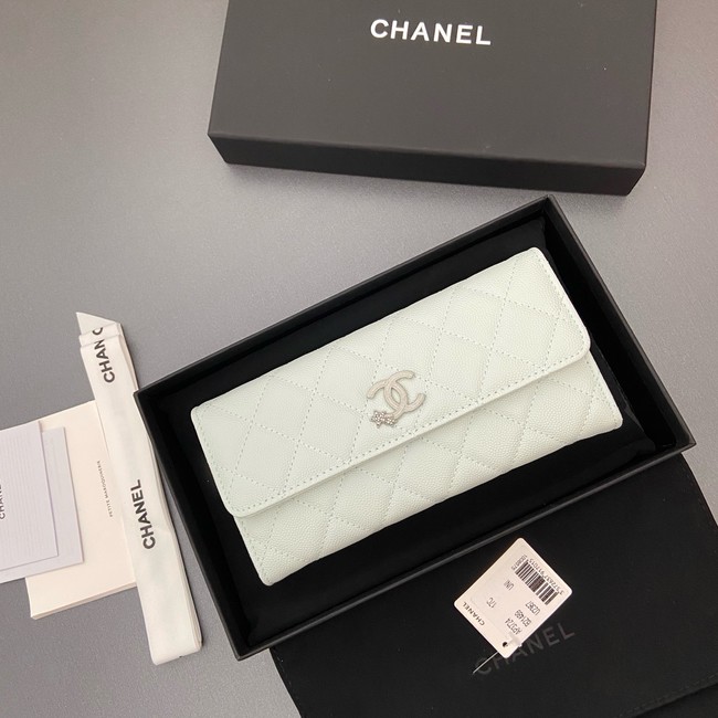 Chanel Long Flap Wallet AP3724 light blue