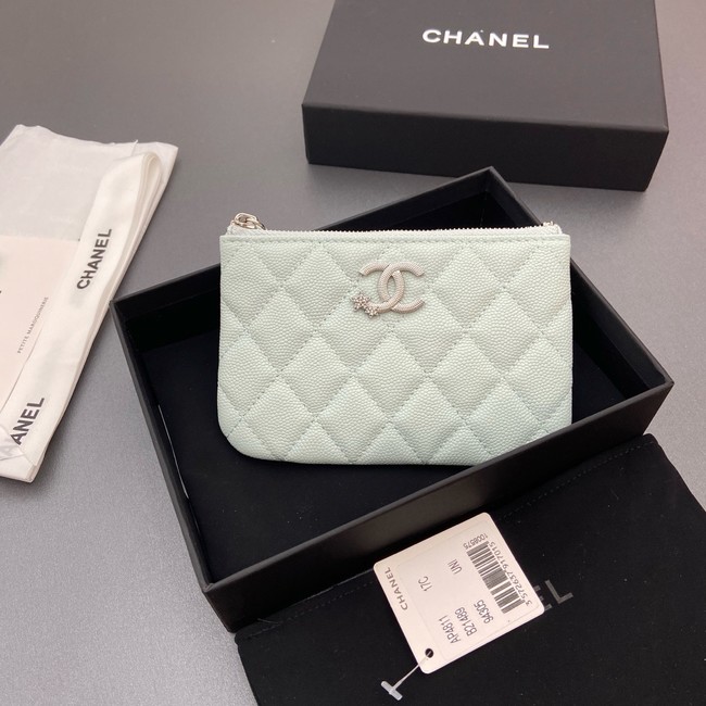 Chanel Zipped Pocket wallet S4811 light blue