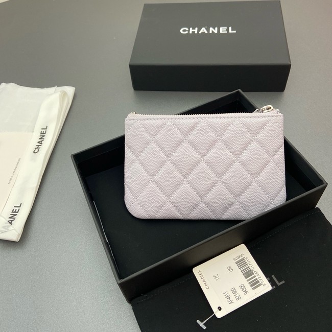 Chanel Zipped Pocket wallet S4811 light gray