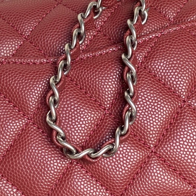 CHANEL Clutch With Chain AS2701 red&Silver Metal