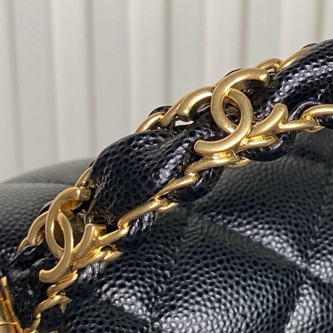 CHANEL Mini Flap Bag with Top Handle AS5702 black&gold Metal