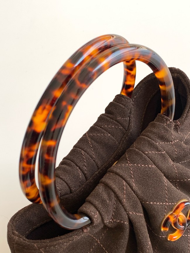 CHANEL Suede Small Hobo Bag AS6022 dark brown