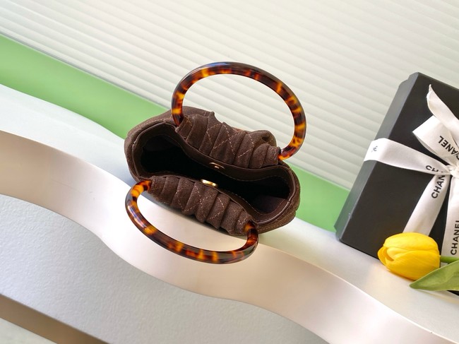 CHANEL mini Hobo Bag Suede AS4981 Coffee