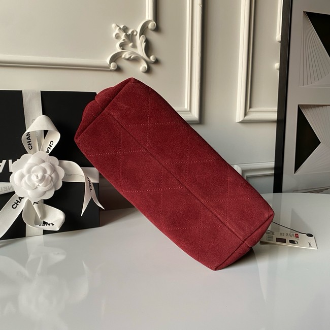 CHANEL Hobo Bag Suede Calfskin AS5970 burgundy