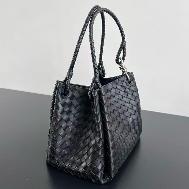 Bottega Veneta Parachute 826212 black&Vintage silver finish
