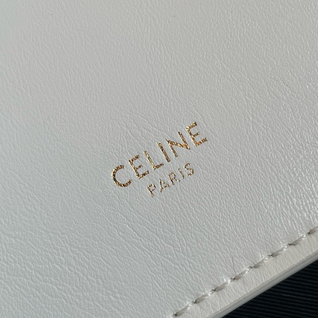 Celine FLAT CABAS NEW LUGGAGE IN GLOSSY CALFSKIN 123963 WHITE