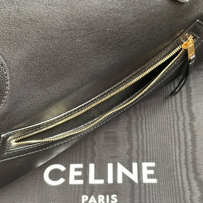 Celine LARGE SMILING NEW LUGGAGE IN SUPPLE SHINY LAMBSKIN 123683 black