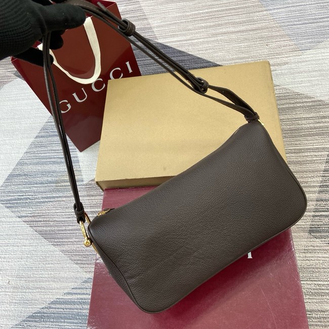 Gucci Half Horsebit medium shoulder bag 860787 dark brown