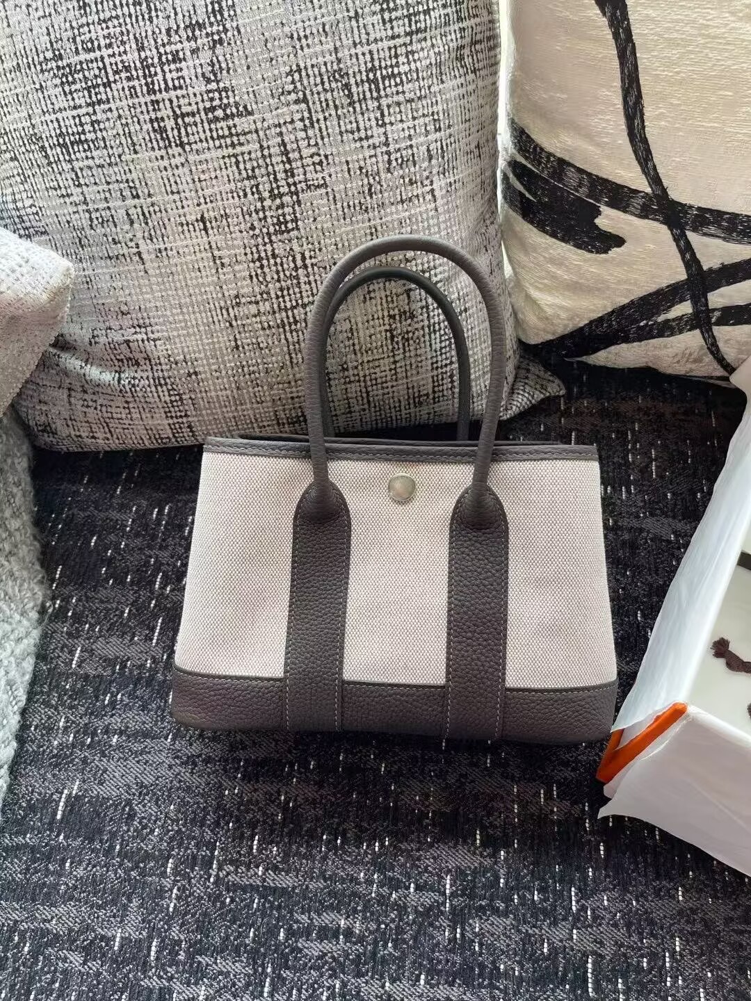 Hermes Mini Garden Party Tote Bags H3673 Gray