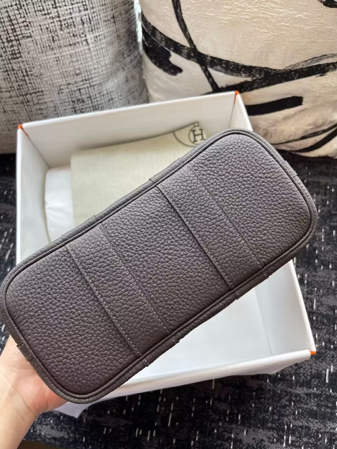 Hermes Mini Garden Party Tote Bags H3673 Gray