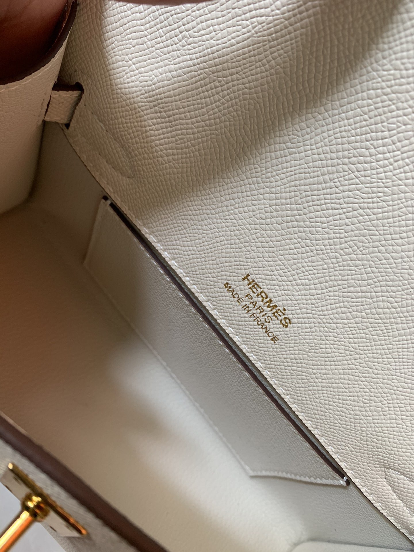 Hermes MINI Kelly 22cm Tote Bag Epsom Leather K22 Cream