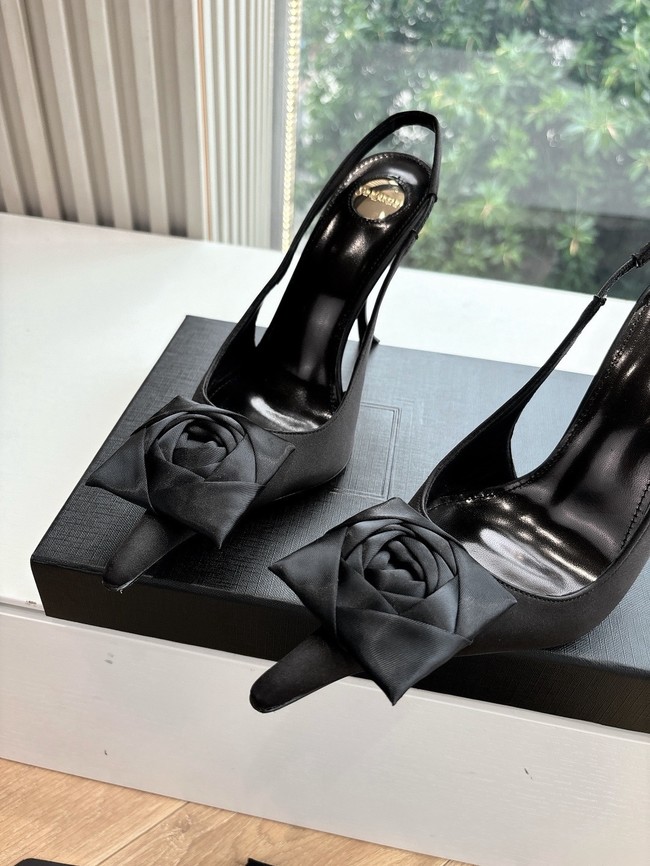 YSL AMALIA slingback pumps in satin crepe 21025-3