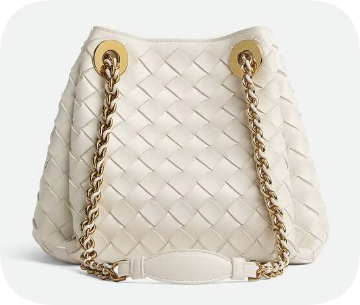 Bottega Veneta Small Parachute Chain 817175 Chalk