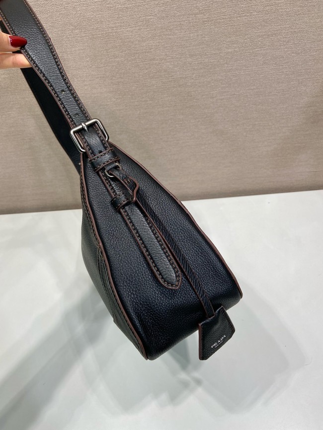 Prada Aimee large leather shoulder bag 1BC280 black