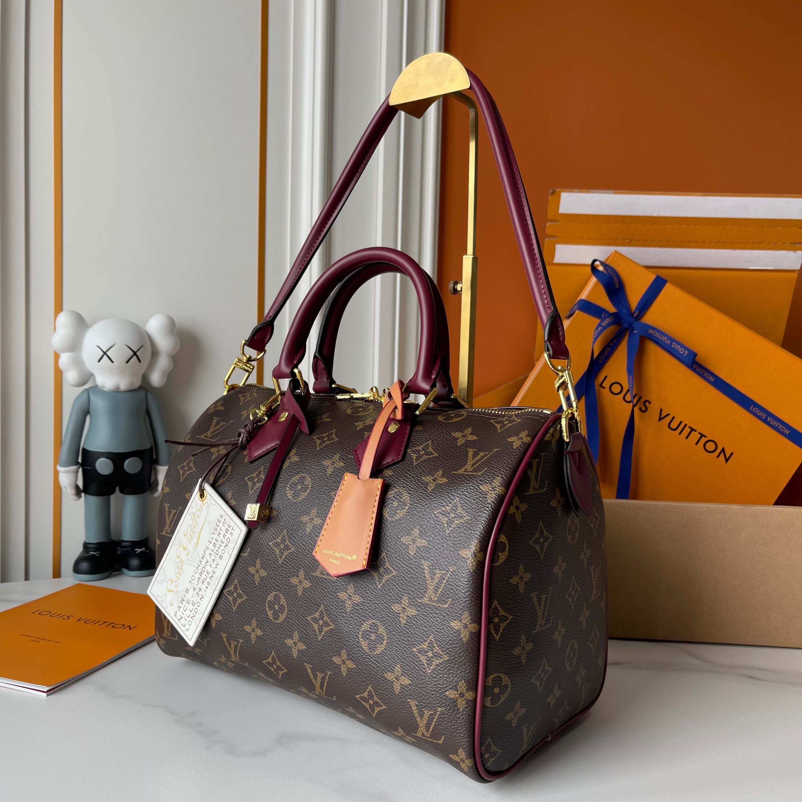 Louis Vuitton Monogram Canvas Speedy 30 Bandouliere M28379 Wine