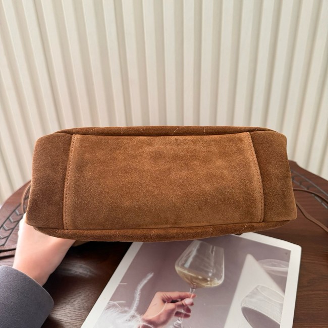 SAINT LAURENT JAMIE shoulder pouch in suede 862712 CARAMEL