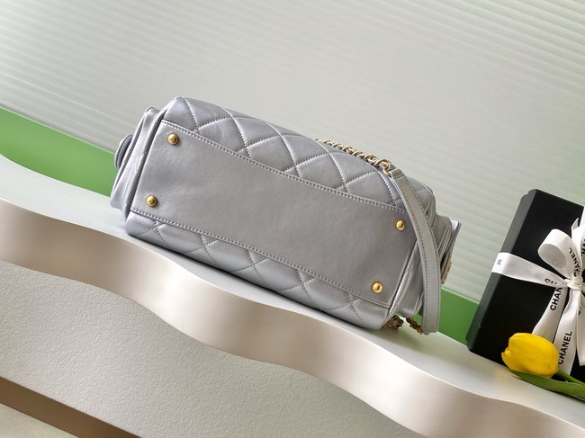 Chanel Lambskin Small Bowling Bag AS5792 Silver