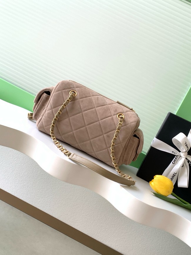 Chanel velvet Bowling Bag AS5791 Khaki