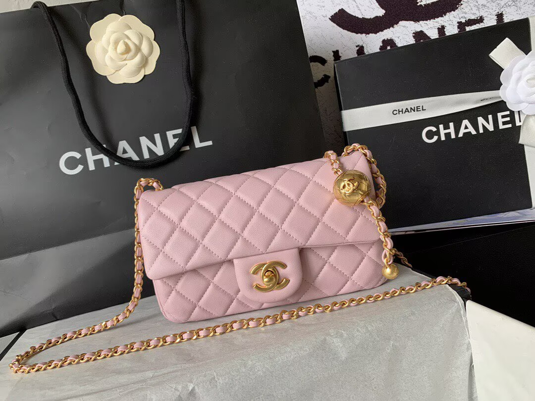 Chanel MINI Flap Bag Original Sheepskin Leather AS1787 Light Pink Chanel MINI Flap Bag Original Sheepskin Leather AS1787 Light Pink