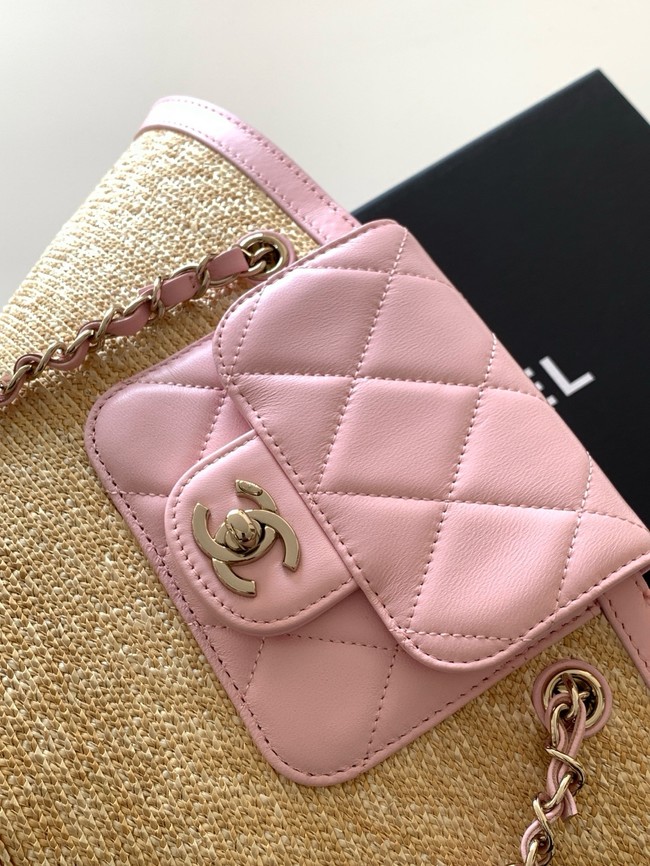 CHANEL Small Tote AS5951 Beige & pink
