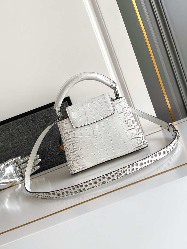 Louis Vuitton Capucines MINI M84713 light gray&crystal