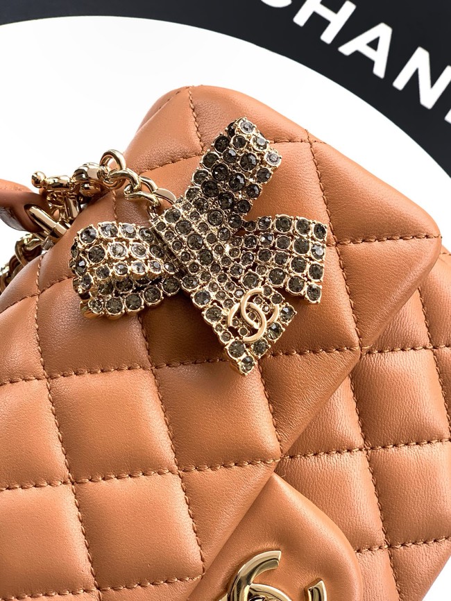 CHANEL Mini Flap Bag with Top Handle AP2431 Camel