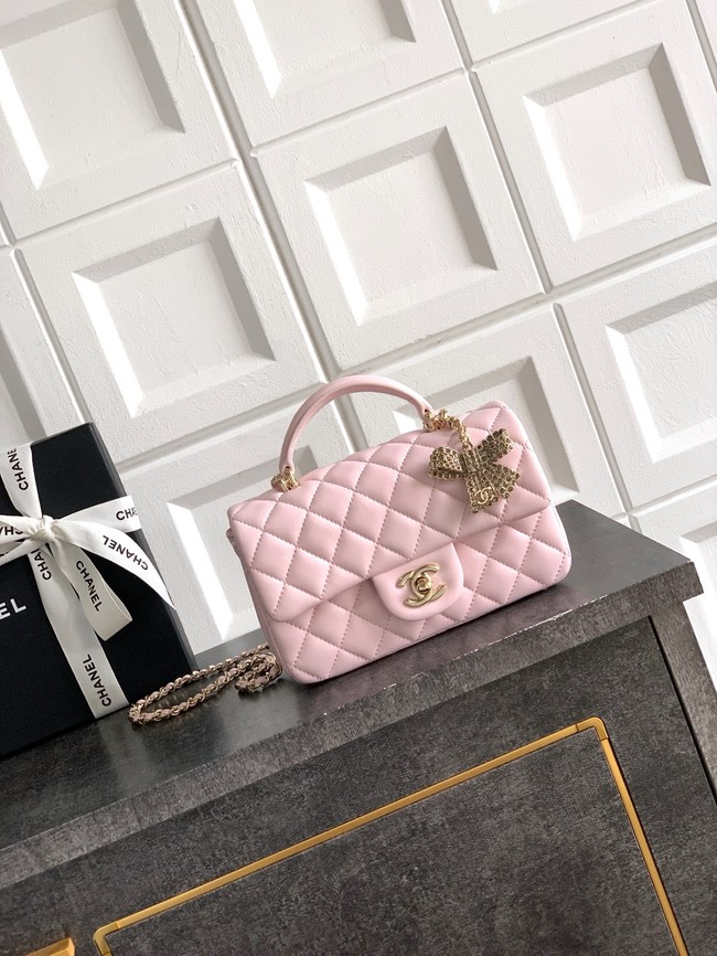 CHANEL Mini Flap Bag with Top Handle AP2431 pink