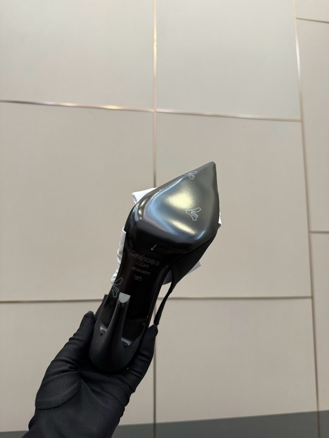 Saint Laurent AMALIA slingback pumps in satin crepe Heel 10.5CM 55726-1
