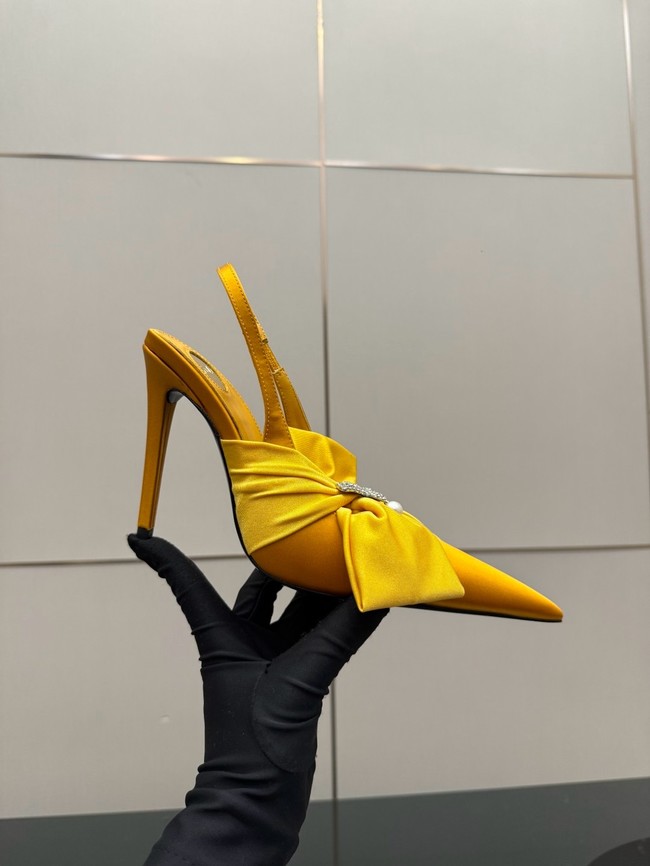 Saint Laurent AMALIA slingback pumps in satin crepe Heel 10.5CM 55726-8